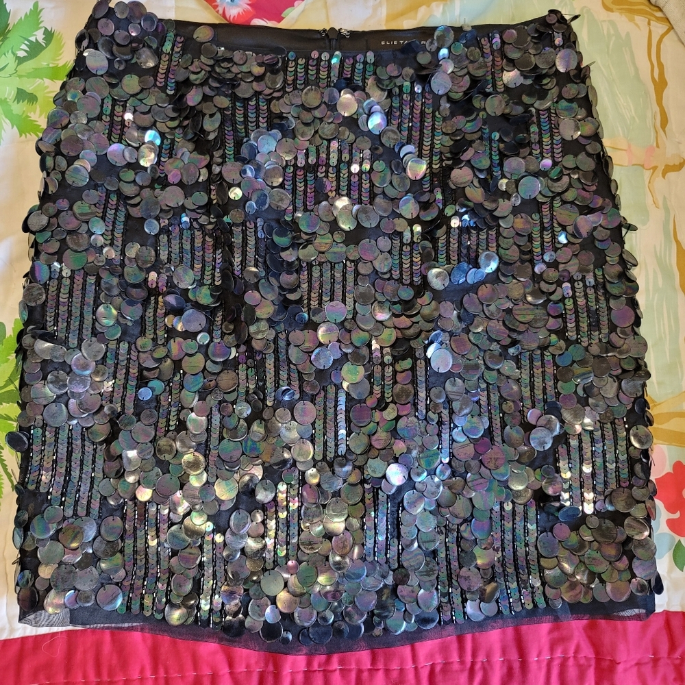Elie Tahari sequin bead skirt size 6